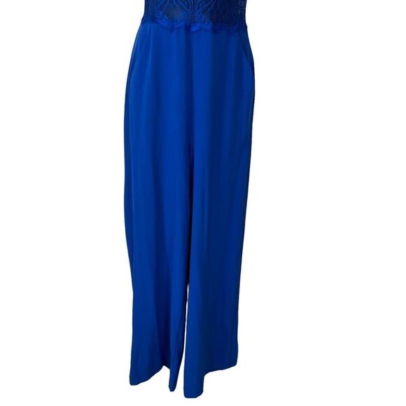 Bebe Desiree Hook & Eye Cobalt Blue Jumpsuit - Picture 4 of 15